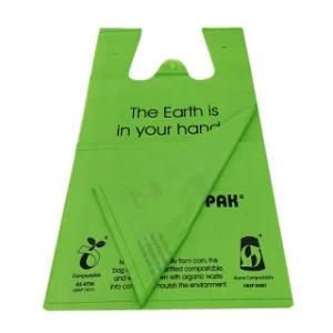 Cornstarch Made Custom Wholesale Biodegradable Reusable Plastic Grocery Shopping Bag with Logo