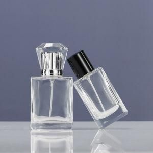 100ml Clear Screw Cap Flat Side Customize Logo Glass Perfume Bottle with Spray