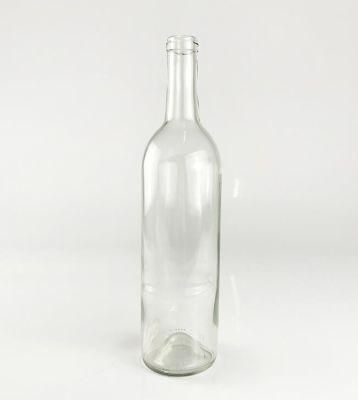 Wholesale Empty 750ml Clear Amber Green Round Glass Bordeaux Red Wine Bottles with Cork Stopper Lid
