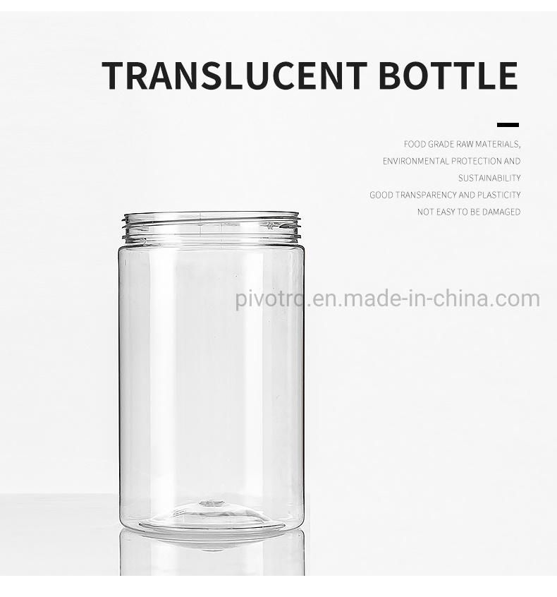 500ml Food Packagingtransparent Plastic Storage Jar Large Volume Wide Mouth Plastic Bottles