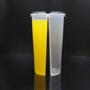 Food Grade High Clear Transparent Plastic Drink Share Twins Cup