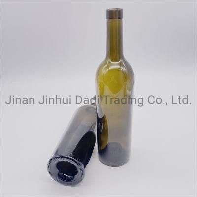 750ml Glass Red Wine Bottle, Glass Wine Bottle with Cork