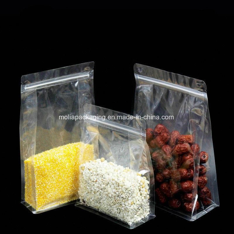 Matte Clear Poly Stand up Bag Ziplock Flat Bottom Organ Bags Bellows Pocket for Bean Nuts Storage Pack Heat Seal Plastic Doypack Zip Lock Storage Pouches