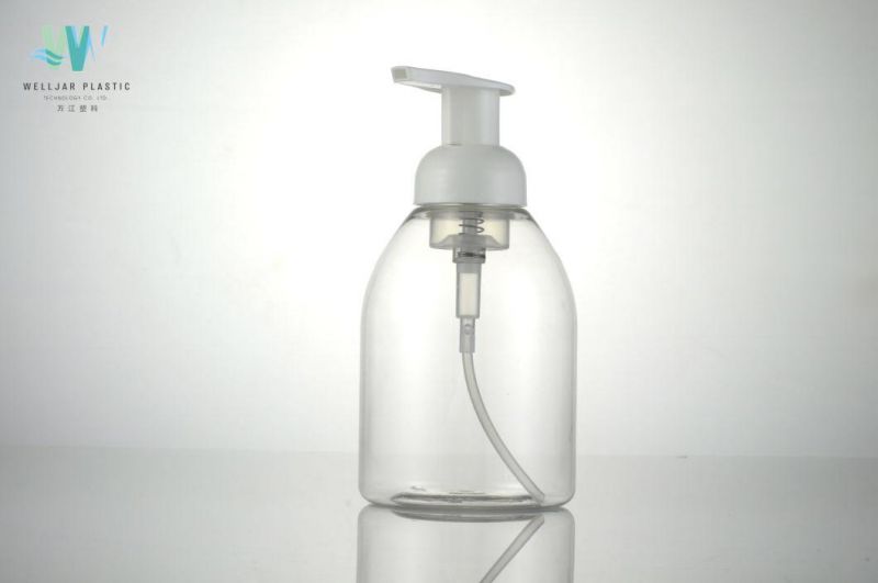 Hot Stamping Plastic Round Bottle with PP Pump
