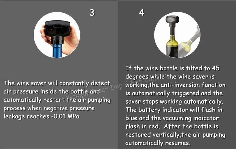 Automatic Electric Vacuum Wine Saver Bottle Stopper