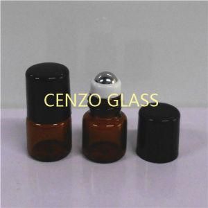 1ml Amber Glass Bottle with Steel Roller and Plastic Cap (T0034)