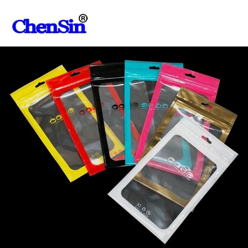 Phone Case Packaging Golden Plastic Bag Clear Zipper Bags