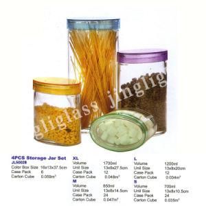 Oval Shaped Glass Storage Jar