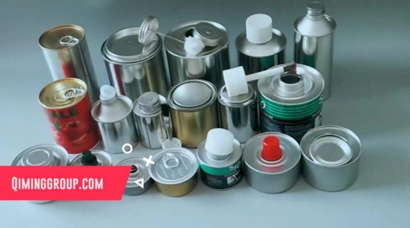 Wholesale Round Metal PVC Glue Printed Tin Can with Rubber Brush Lid with Metal Screw Neck