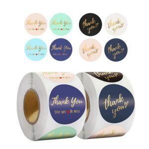 4colors/500PCS/1roll Printed Thank You Label Sticker