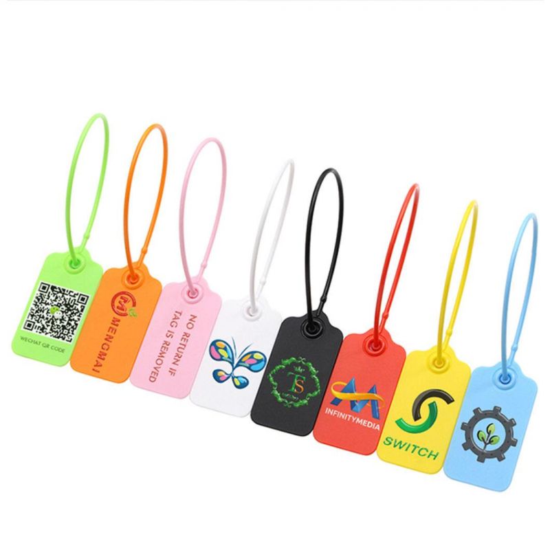 Supplier Custom Private Foil Rotatable Logo Texture Plastic Hang Tags for Jeans