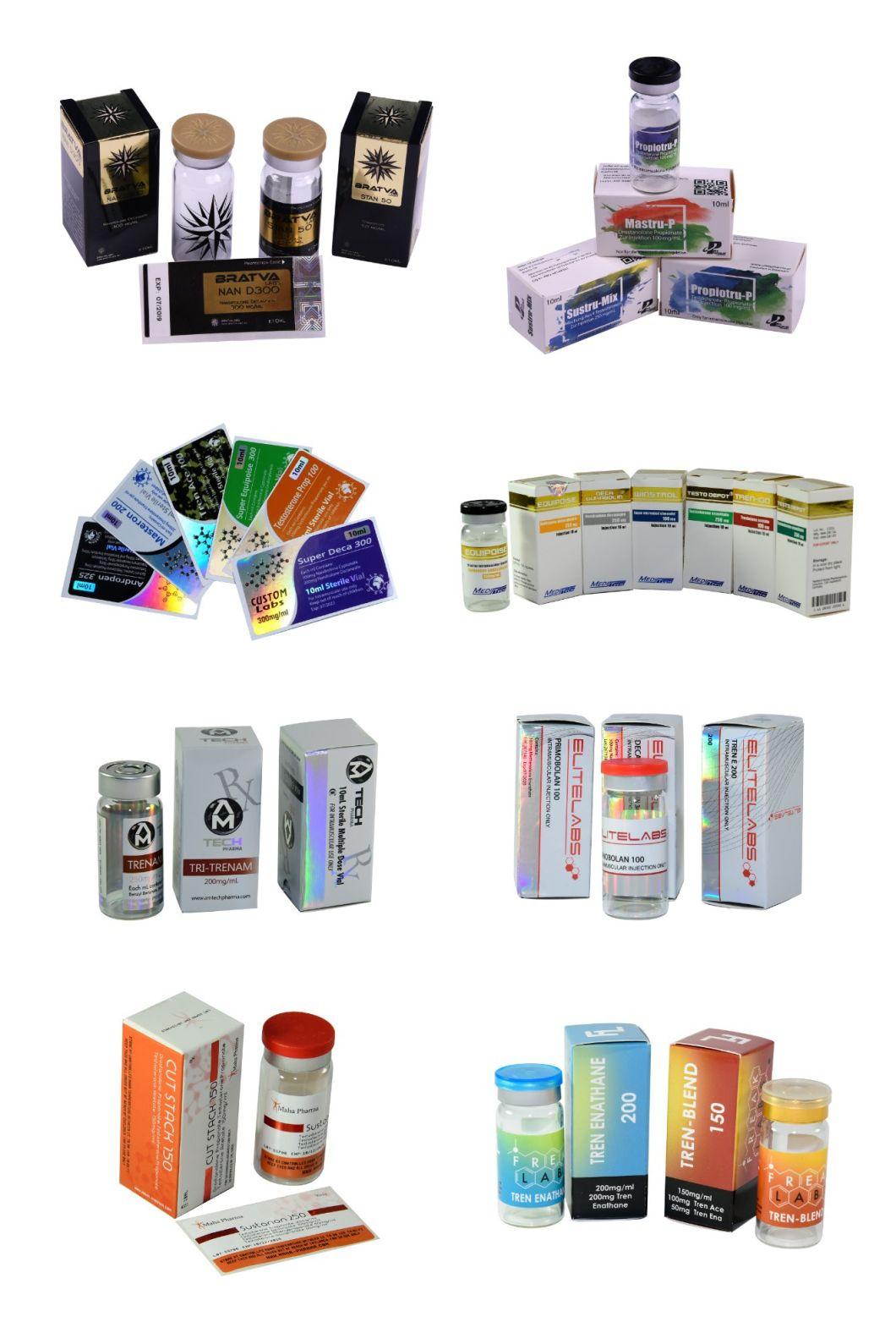 Custom Printing Paper Labels and Boxesfor Injectable Bottle, Packaging Steroid 10ml Vial Labels Boxes