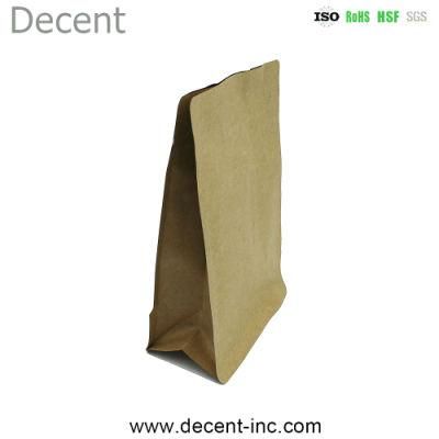 Aluminized Kraft Paper Stand-up Bag Flat Bottom Bag Tea Bag Stand-up Kraft Paper Bag Self-Sealing Paper Packaging Bag with Valve