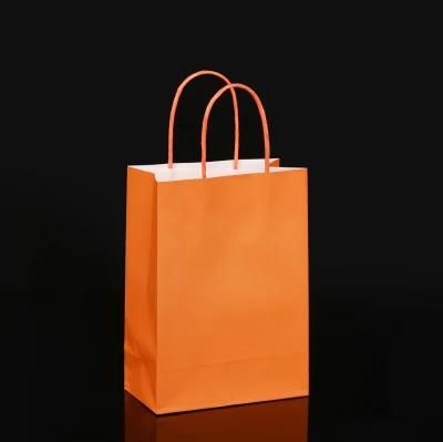 Fancy Colors Kraft Gift Shopping Paper Bag with Same Color Twisted Paper Rope Handle