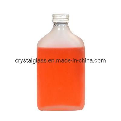 Silk Printing Logo 200ml Flat Coffee Juice Glass Bottle Cold Brew Bottles with Aluminium Cap Wholesale