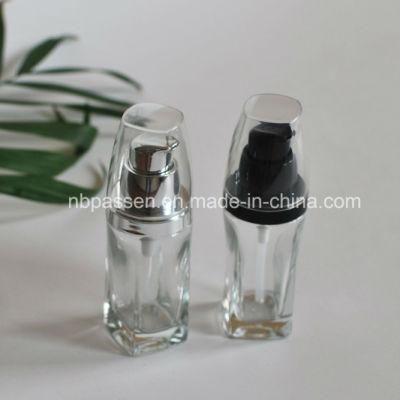 30ml Transparent Glass Bottle with Lotion Pump for Cosmetics (PPC-NEW-099)
