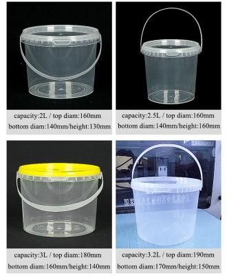 Hot Sale Food Grade Plastic Round Pails with Handles and Lids