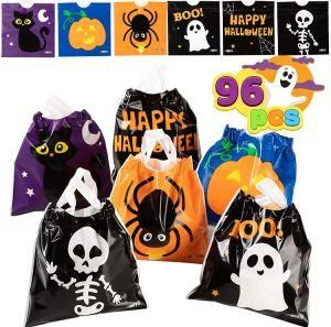 Halloween Drawstring Bag for Party Candy Bag Plastic Treat Bag