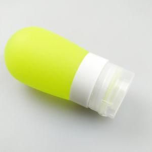 Medium Bulb-Shaped FDA/LFGB Food Grade Silicone Cosmetic Travel Bottles, Yellow