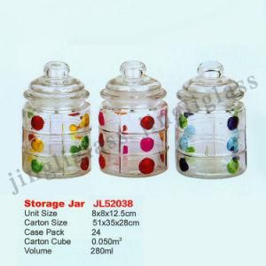 Beautiful Colored Glass Storage Jar