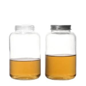 Glassware Supply Round Food Grade Empty 500ml Customize Glass Bottles with Lids Factory