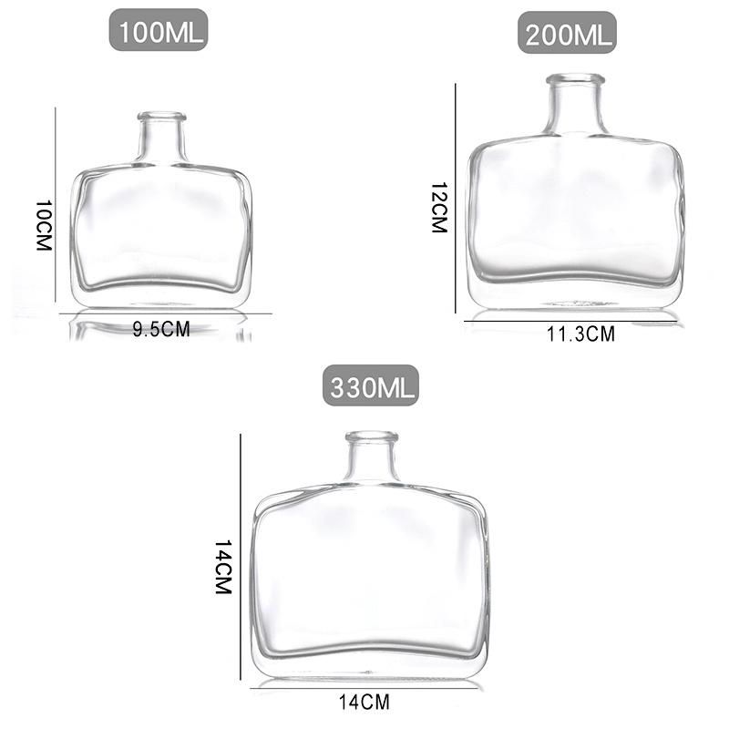 Custom 100ml 200ml 330ml Transparent Clear Luxury Empty Reed Diffuser Glass Bottle with Cork for Perfume Diffuser