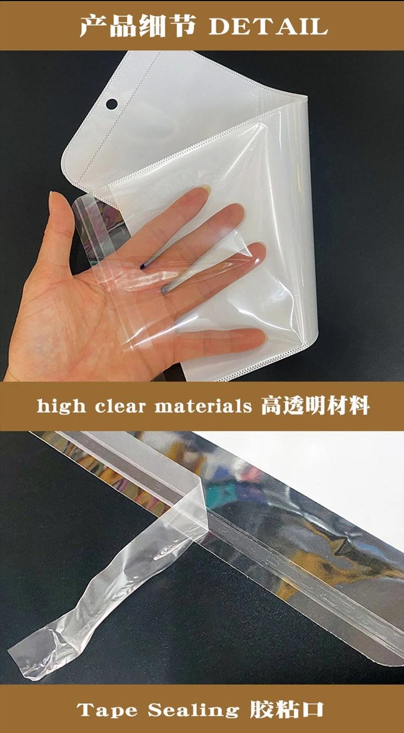 Wig Bag White Pearl Plastic Bag Transparent Self-Adhesive Pouch