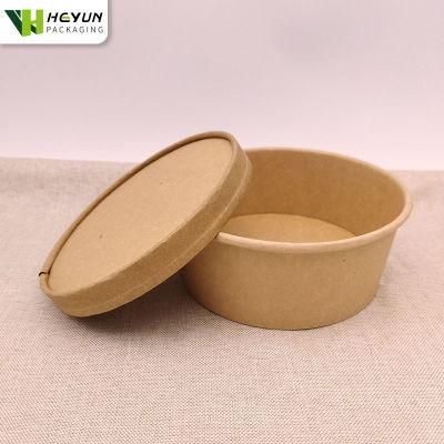 Biodegradable Eco-Friendly 40oz Food Grade Kraft White Paper Salad Bowl