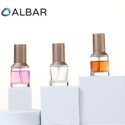 High Class Oblique Shoulder Gold Face Care Round Attar Glass Bottles