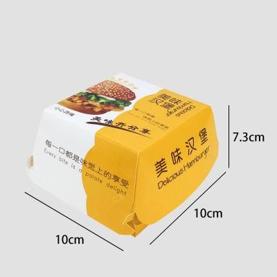Burger Box Greaseproof White Cardboard Black Burger Packaging Boxes Custom Burger Design