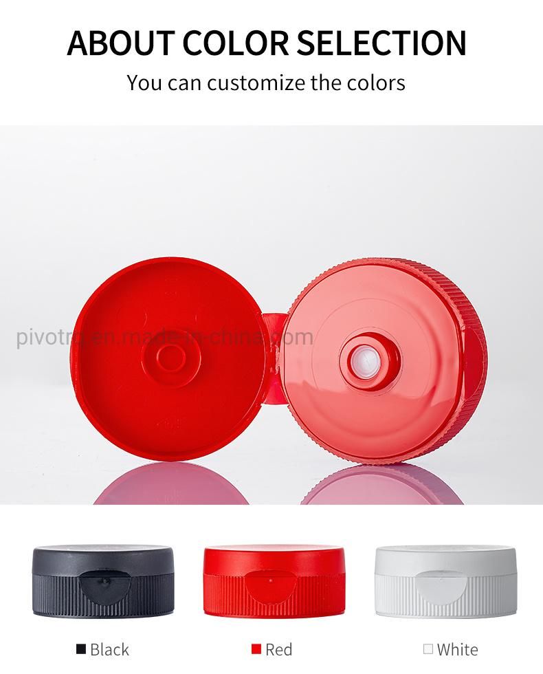 38/400 Flip Top Plastic Screw PP Cap for Honey Sauce Bottle with Silicon Valve