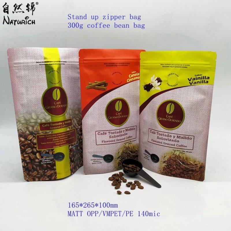 Stand up Pouches with Ziplock and Window 300g Coffee Bag/300g Mylar Bag