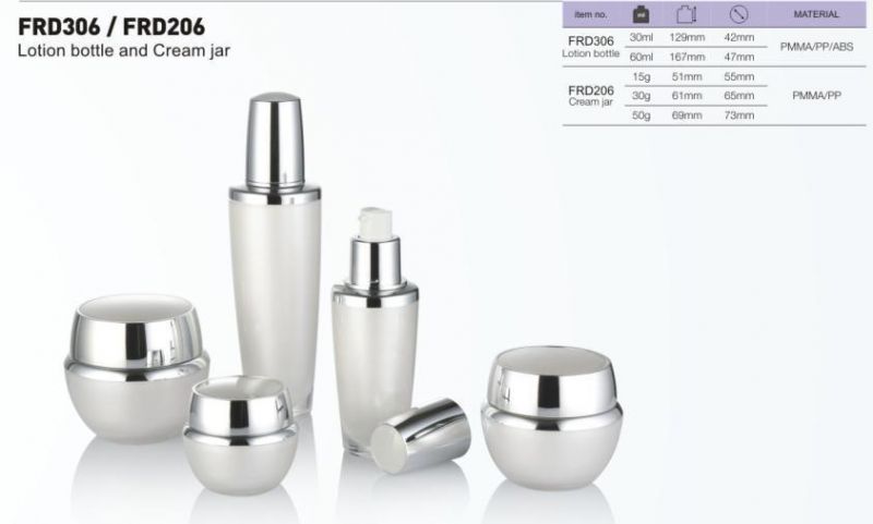 30ml 60ml Wholesale White Cosmetic Vacuum Glass Perfume Pump Bottle Lotion Pump Bottle
