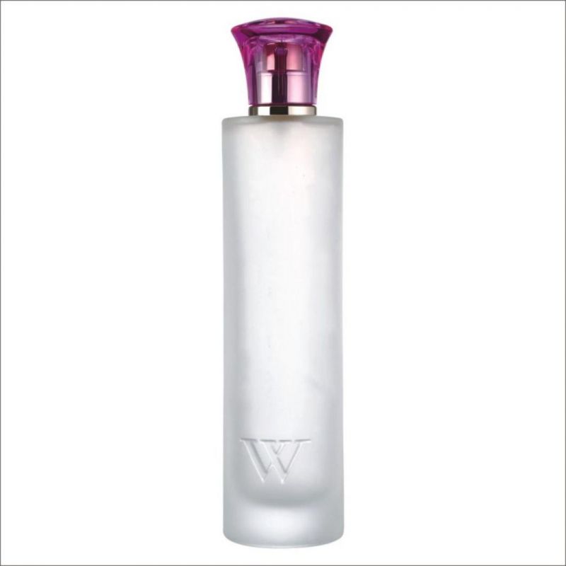 100ml a Long Cylindrical Perfume Bottle with a W Alphabet Glass Bottle That Can Print Patterns