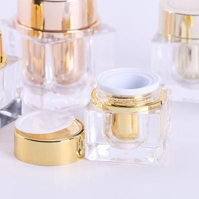 Square Classic Square Cosmetic Plastic Acrylic Bottle for Skincare Packaging