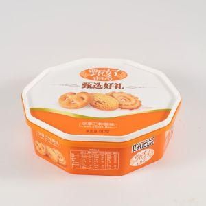 Iml ODM/OEM Eco-Friendly Decagon Plastic Container with Lid for Cracker Biscuit Cookies
