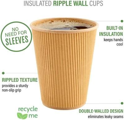 Cheap Take Away Biodegradable Packaging Ripple Wall Coffee Paper Cup