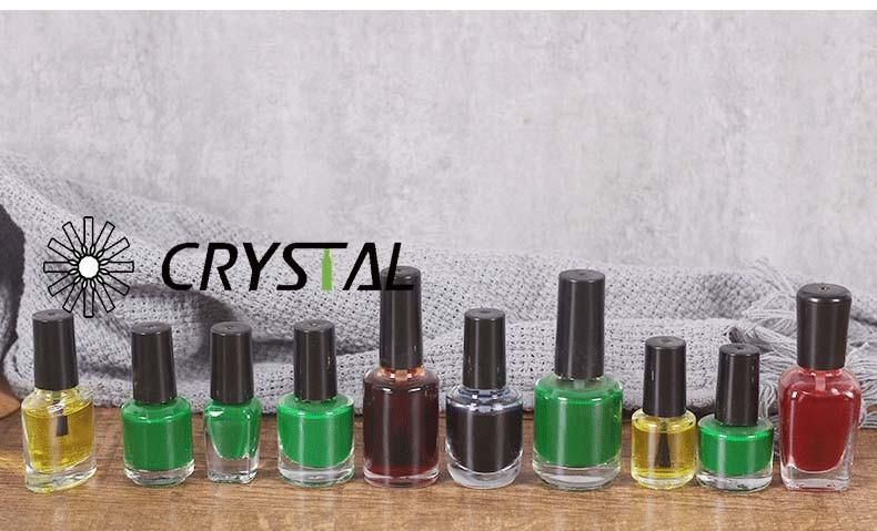 Clear Glass Nail Polish Glass Bottle with Brush Cap