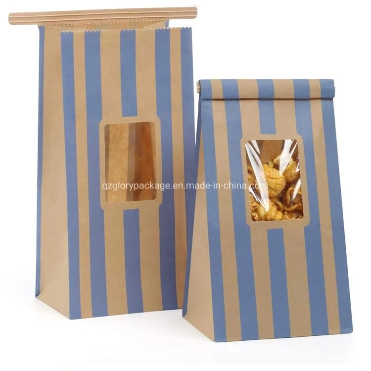 Eco-Friendly Food Grade Brown Kraft Tin Tie Paper Bag for Nuts Packing