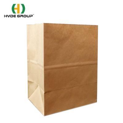 Take Away Fast Food Grade Brown Kraft Paper Bag No Handle