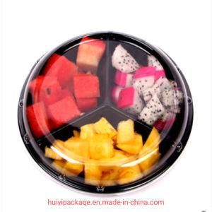 Pet BOPS Blister Plastic Three Compartments Box Packaging Fruit Salad Container