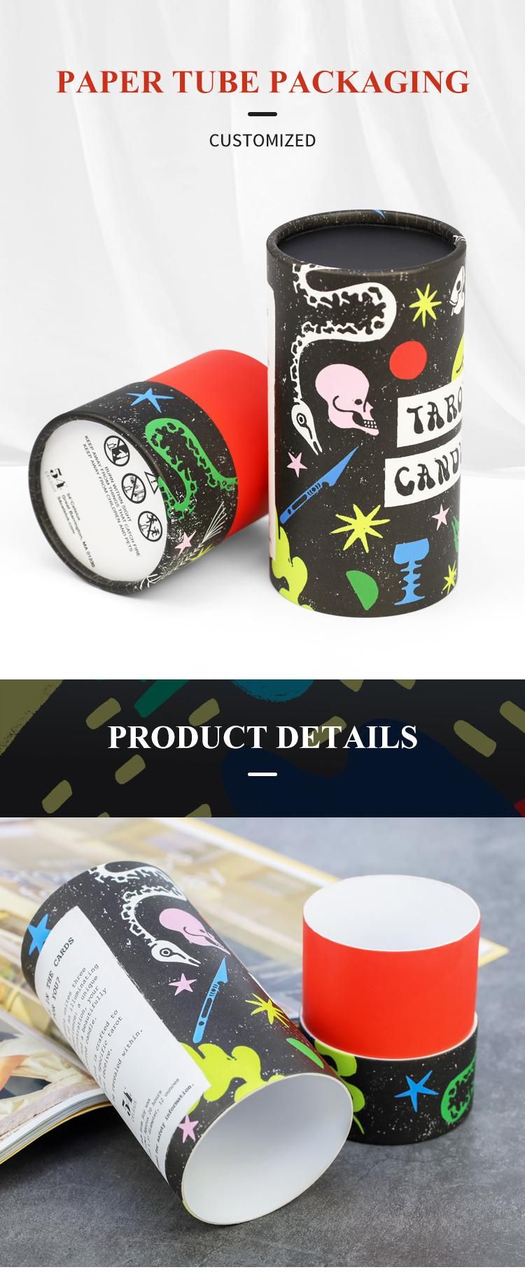 Firstsail Fashion Print Paper Tube Canister Toy Gift Cosmetic Perfume Glass Paper Cylinder Packaging