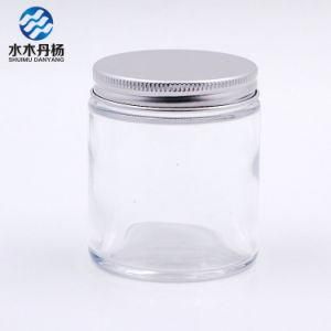 100g 4oz Transparent Glass Jar Cosmetic Glass Bottle with Aluminum Screw Cap