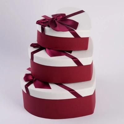 Wedding Favor Box Heart Shape Gift Box with Ribbon Tie
