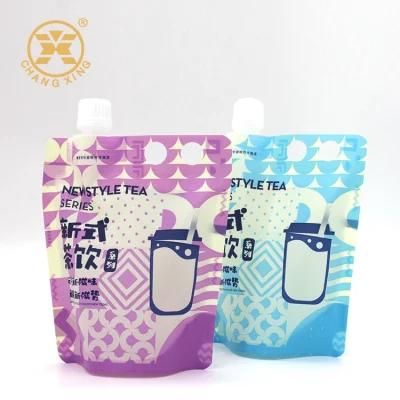 Custom Printed Ziplock Clear Plastic Drink Reusable Food Liquid Spout Pouch