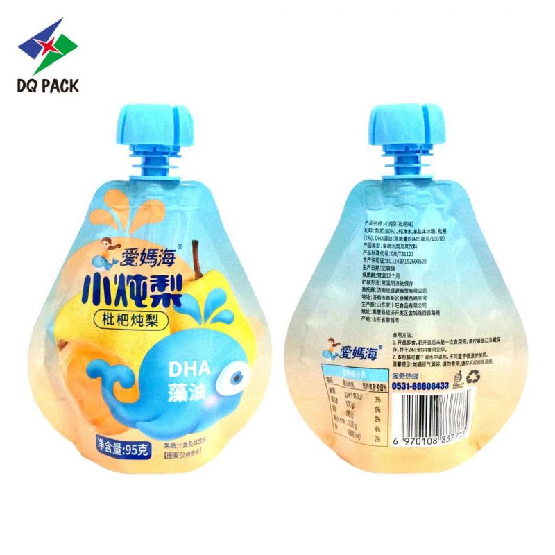 Dq Pack Stand up Pouch with Spout Baby Food Pear Puree Packaging Doypack
