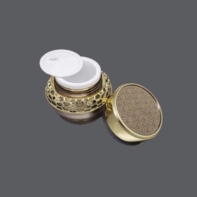 in Stock Ready to Ship Wholesale Cosmetic Packaging 30g 50g Luxury Gold Cream Jar Container for Cosmetic Packaging
