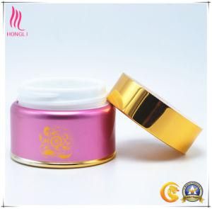 Pink Silk- Screen Jar with Golden Screw Cap for Cosmetic Packaging