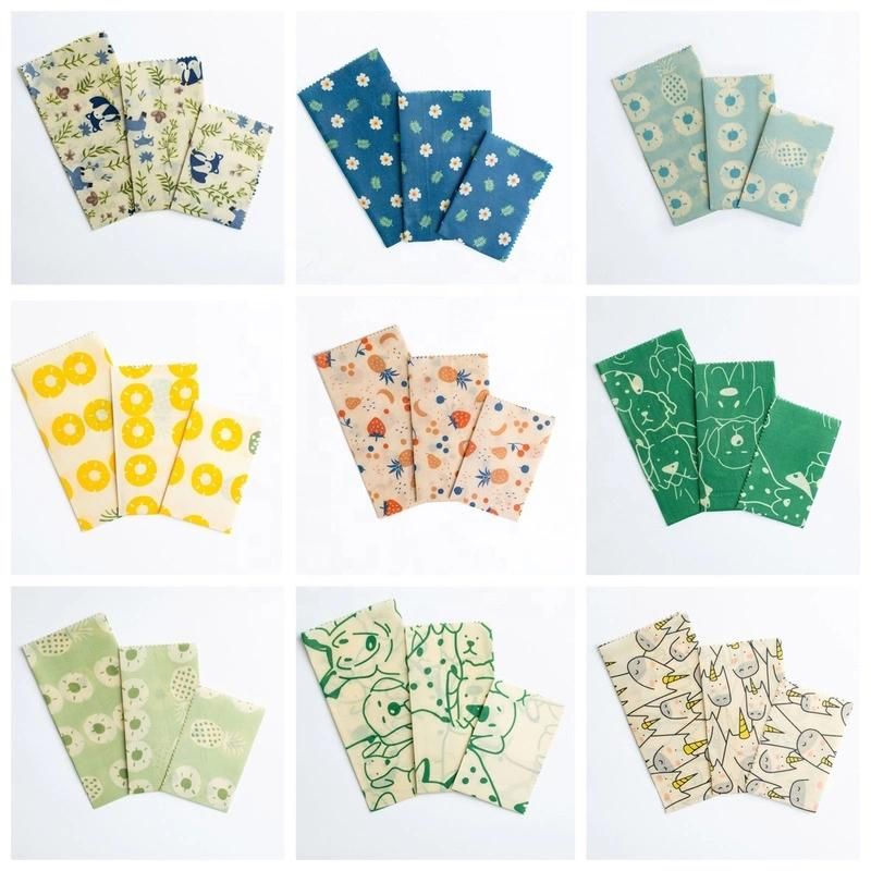 Sustainable 100% Nature Soy Wax or Beeswax Vegan Food Wraps
