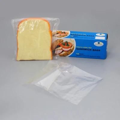 Reusable Food Grade Zip Shut Fold Top Sandwich Zip Lock Bag